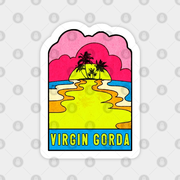 Virgin Gorda Groovy Sunset 70's Hippie Hippy Vintage British Virgin Islands Sticker by DD2019